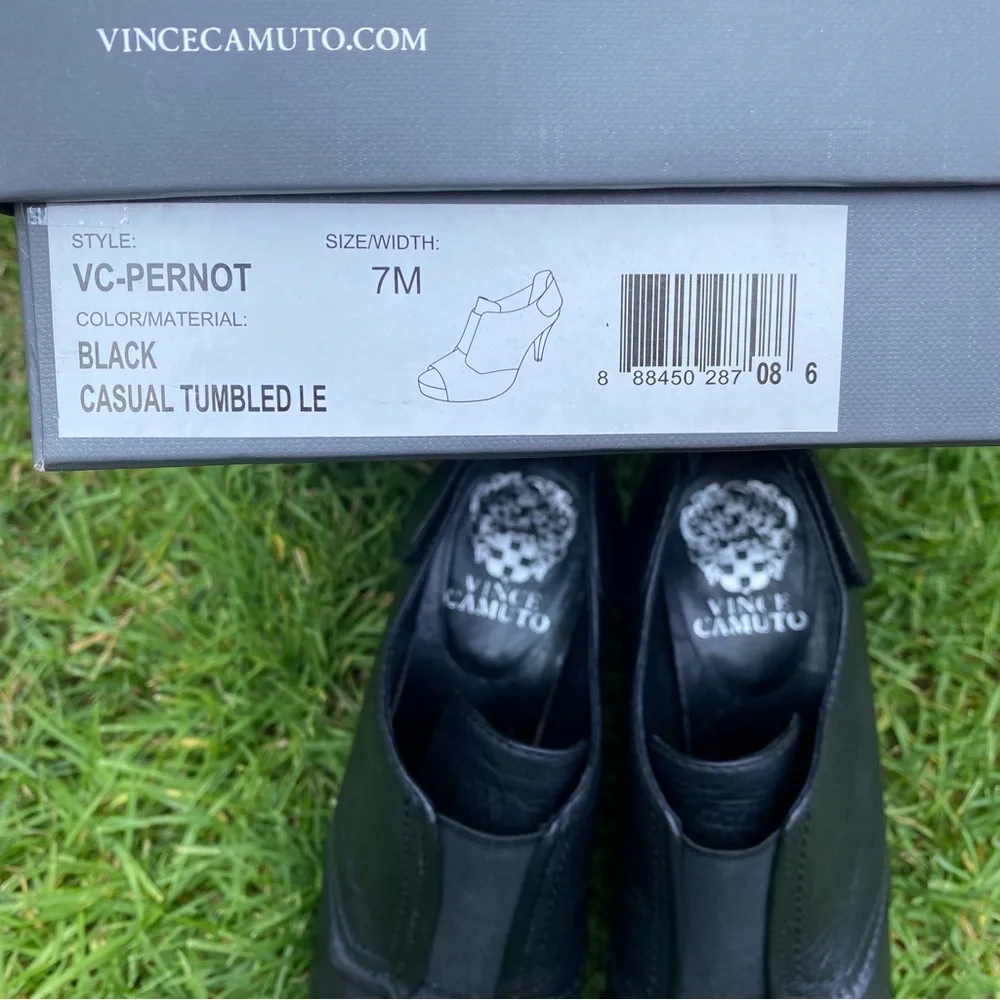 Vince Camuto Pernot Black Leather Booties size 7M - Picture 3 of 10
